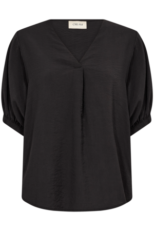 CRIRINA BLOUSE - PITCH  BLACK  - CREAM - 2