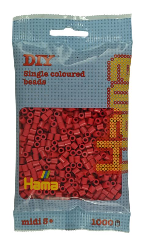 Hama 207-114 Midi pärlor 1000 st Cherry Red