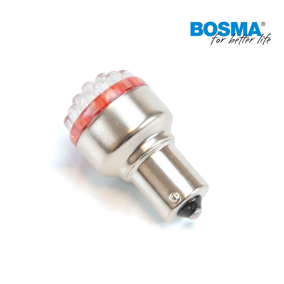 Led-lampe BA15S 12V 19xLED Rød Bosma - 2