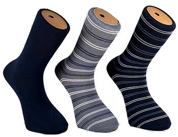 3-Pack Svart Lösresår strumpor bambu