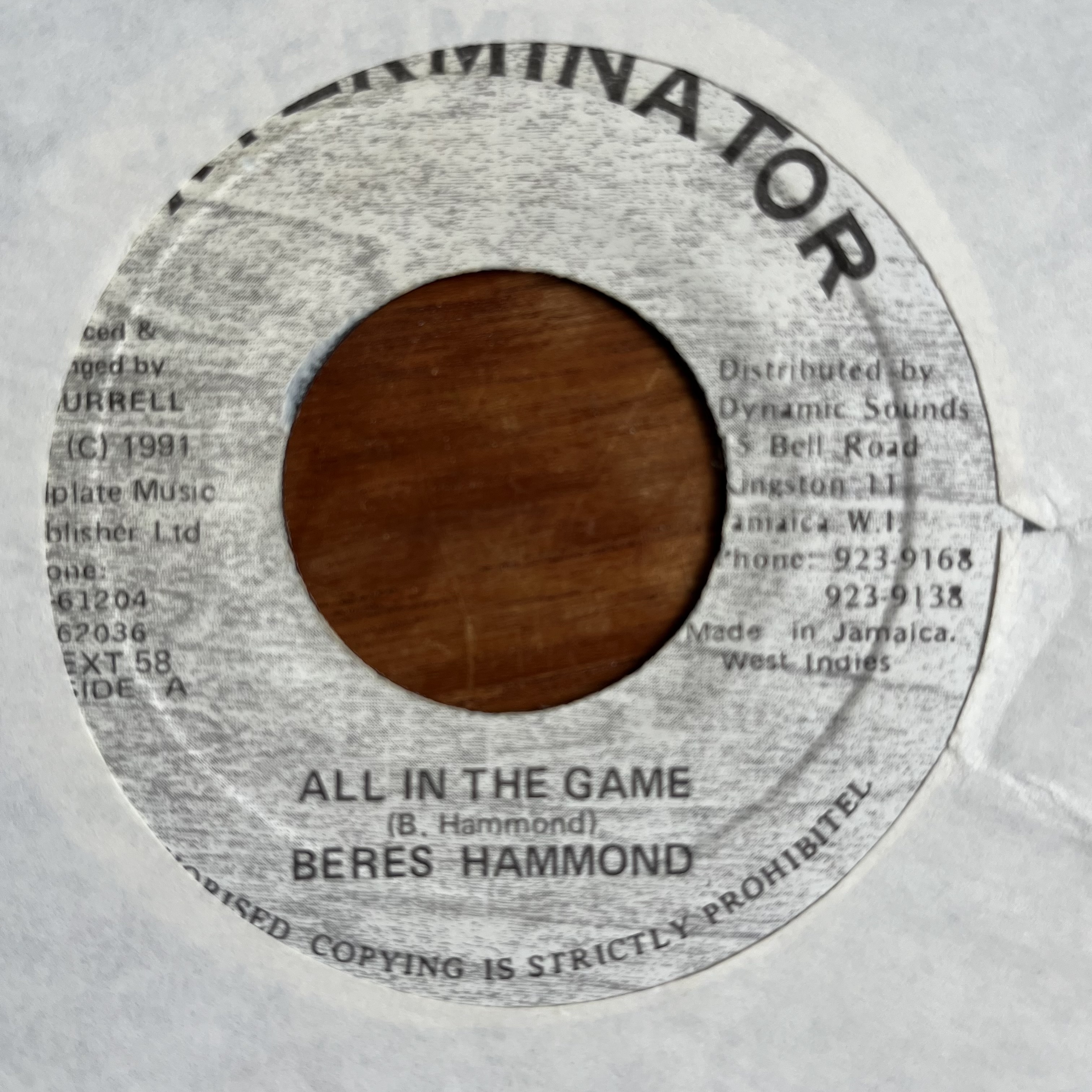 Beres Hammond – All In The Game