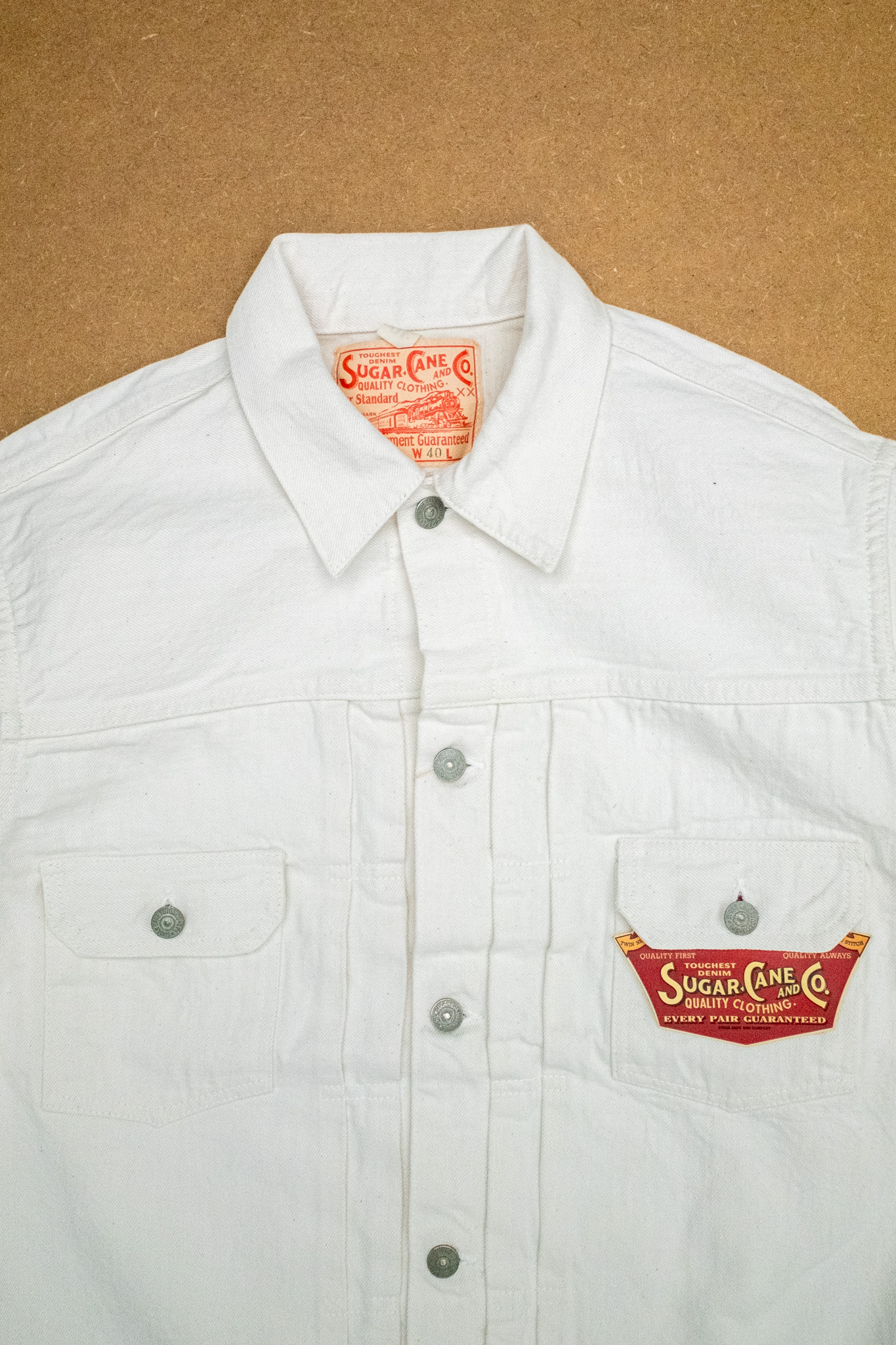 Sugar Cane - SC15720 White Denim Jacket 1953 Model 13oz - 2