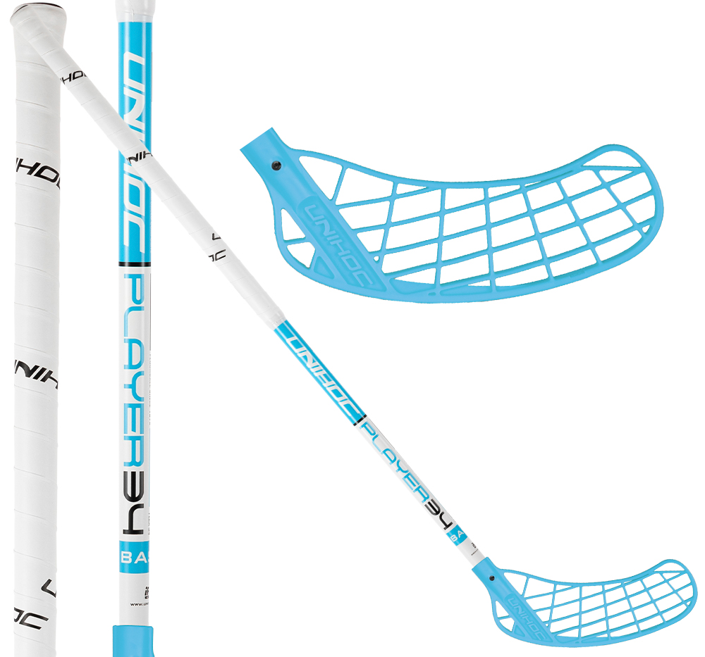 UNIHOC Player 34 white/blue Evo3 Hook (OBS! fel blad på bilden)