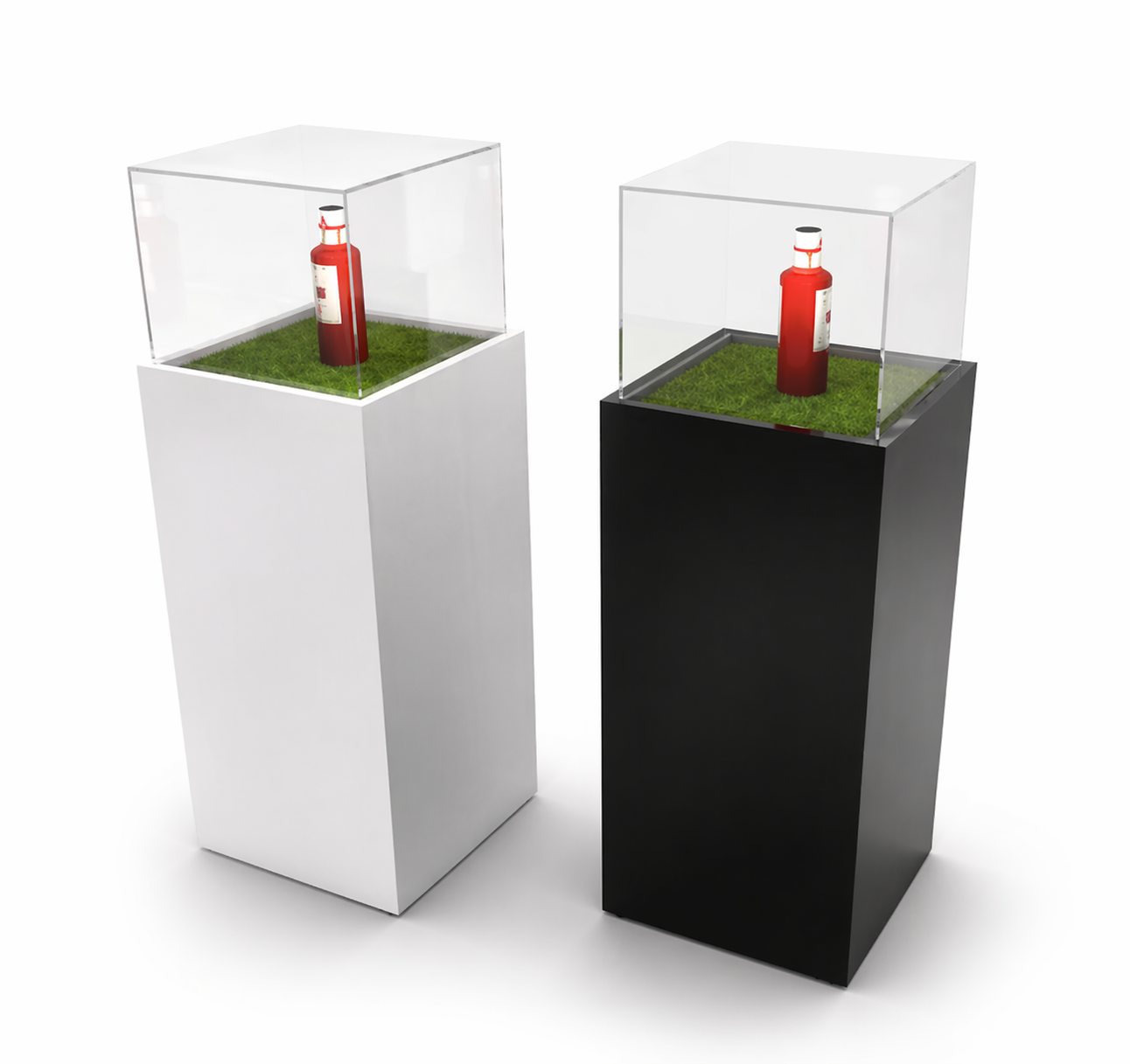Podium/piedestal med klar plexihuv