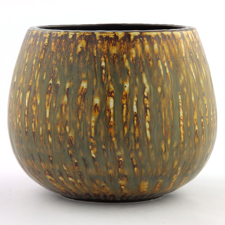 Gunnar Nylund (Birka 1965) Yellow/Brown Rounded Bowl 16/14 cm