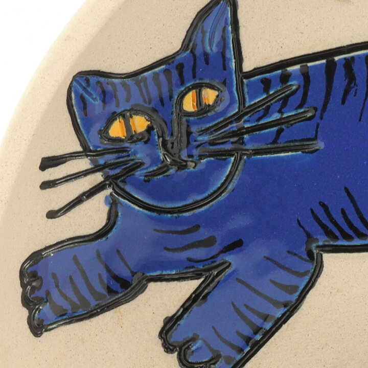 Fifalla Luna Langelund (1980s) Blue Cat Wall Candleholder 15 cm