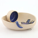 Fifalla Luna Langelund (1980s) Blue Cat Wall Candleholder 15 cm
