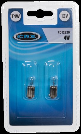 Glödlampa BA9S T4W 12V 2st - 2