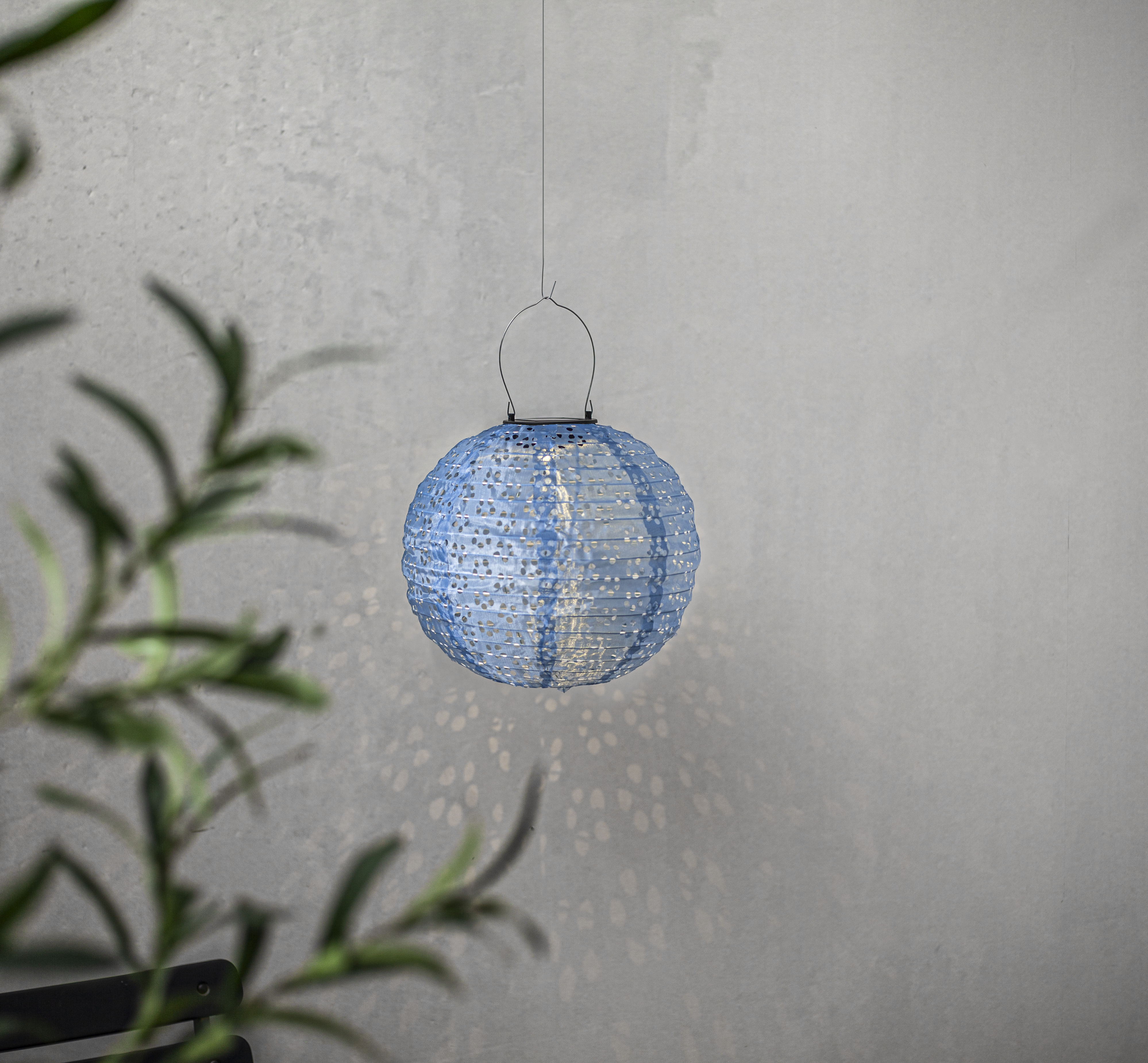 Solar decoration - Rice ball lantern - Blue - Round - 25x25 cm - 3