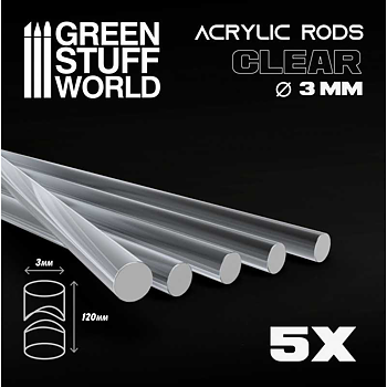 Green Stuff World: Acrylic Rods - Round 3mm - Clear