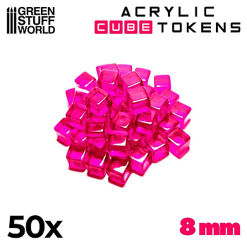 Green Stuff World: Gaming Tokens - Pink Cubes 8mm