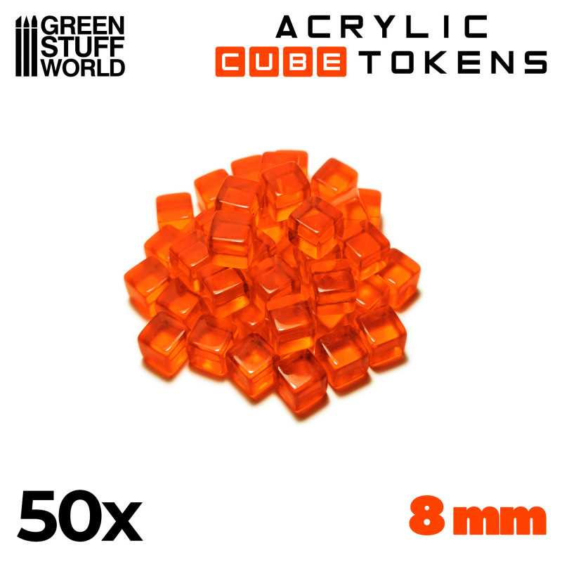Green Stuff World: Gaming Tokens - Orange Cubes 8mm