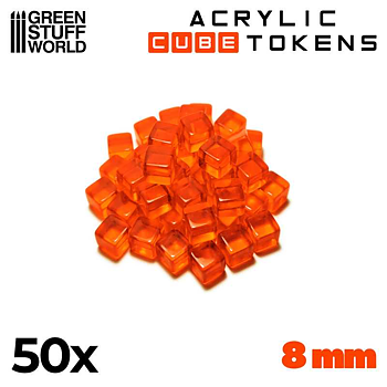 Green Stuff World: Gaming Tokens - Orange Cubes 8mm