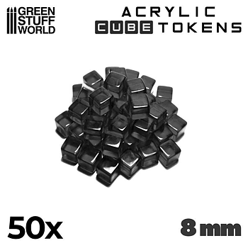 Green Stuff World: Gaming Tokens - Black Cubes 8mm