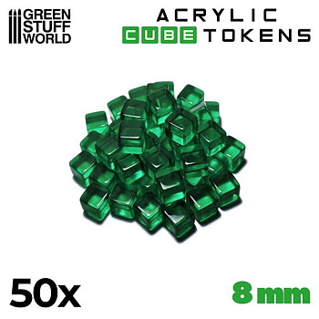 Green Stuff World: Gaming Tokens - Green Cubes 8mm