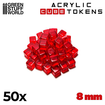 Green Stuff World: Gaming Tokens - Red Cubes 8mm