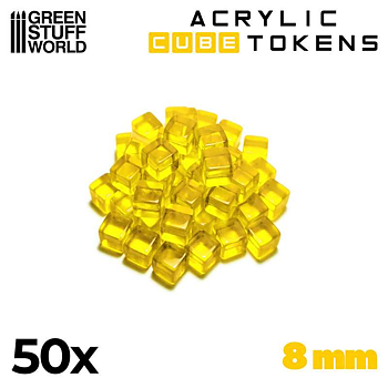 Green Stuff World: Gaming Tokens - Yellow Cubes 8mm