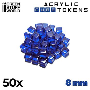 Green Stuff World: Gaming Tokens - Blue Cubes 8mm