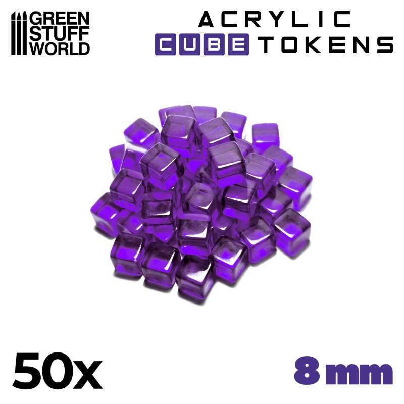 Green Stuff World: Gaming Tokens - Violet Cubes 8mm