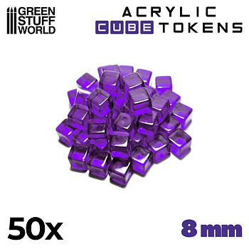 Green Stuff World: Gaming Tokens - Violet Cubes 8mm