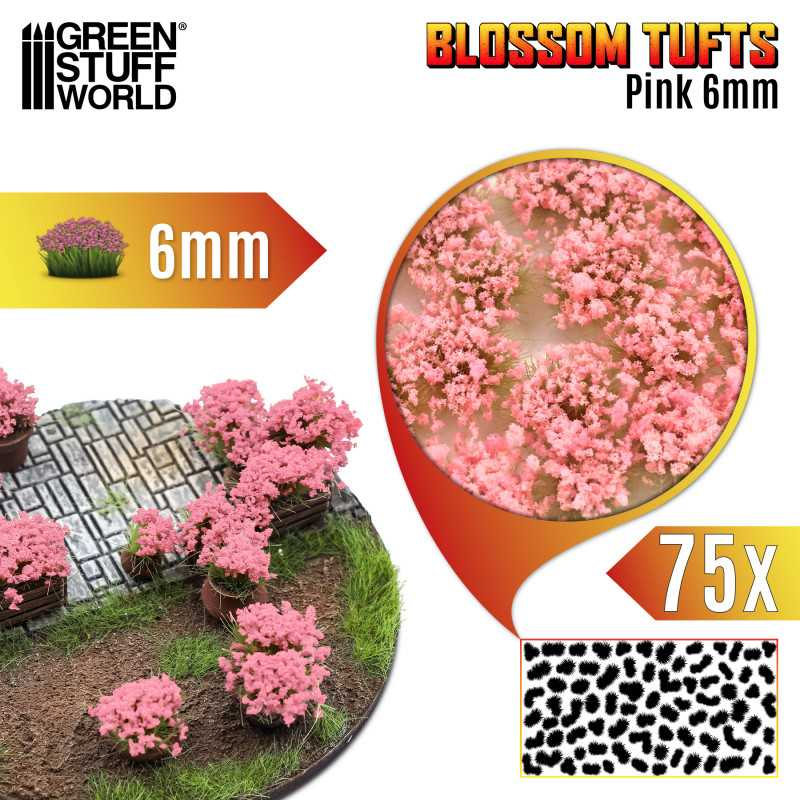 Green Stuff World: Blossom Tufts - Pink Flowers (6mm)