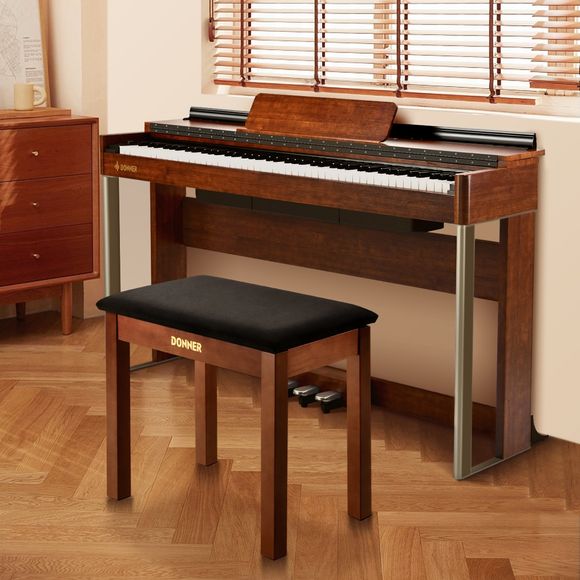 Donner Bench Piano Bench Brown - 6