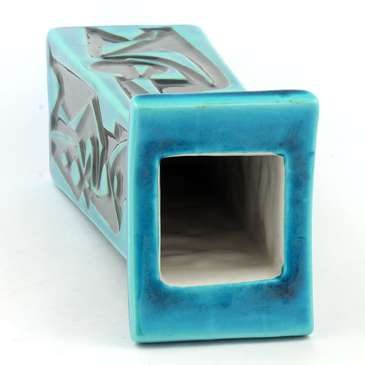 Carl-Harry Stålhane (Havanna 1954) Modern Turquoise Vase with Black Decor 26 cm