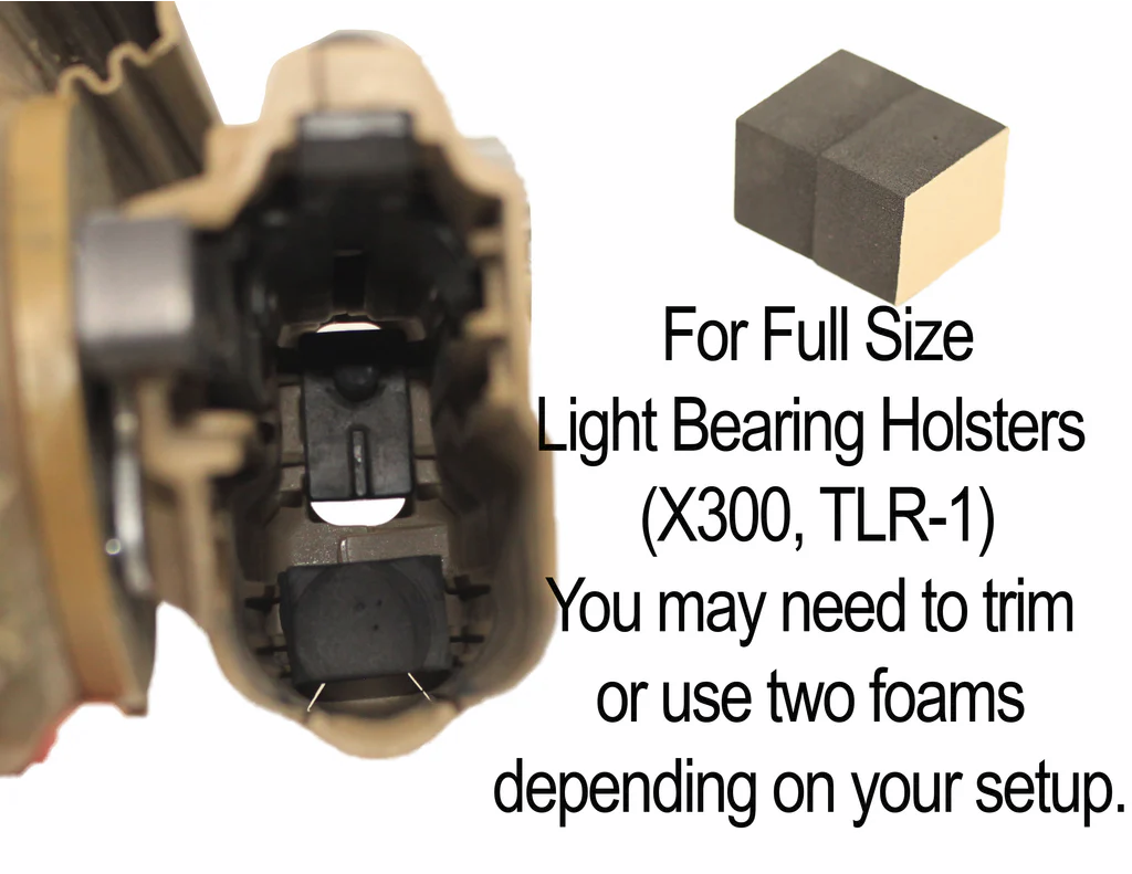OT Defense Anti Rattle Foam for light bearing holsters - 3