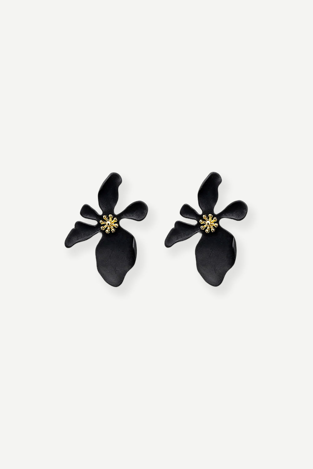 BOW19 Flower Earrings Black
