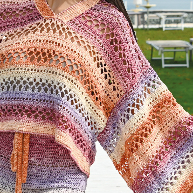 Crochet Set with Oversize Sweater and Shorts Bora Bora Mondial