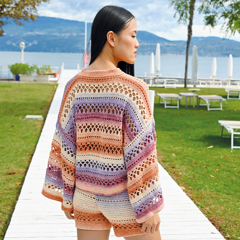 Crochet Set with Oversize Sweater and Shorts | Bora Bora Mondial