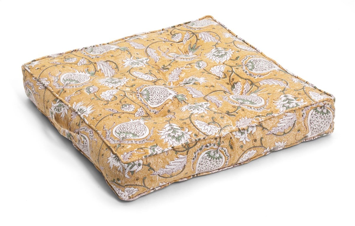 Chamois Pomegranate Ochre Seat Cushion 50x50cm