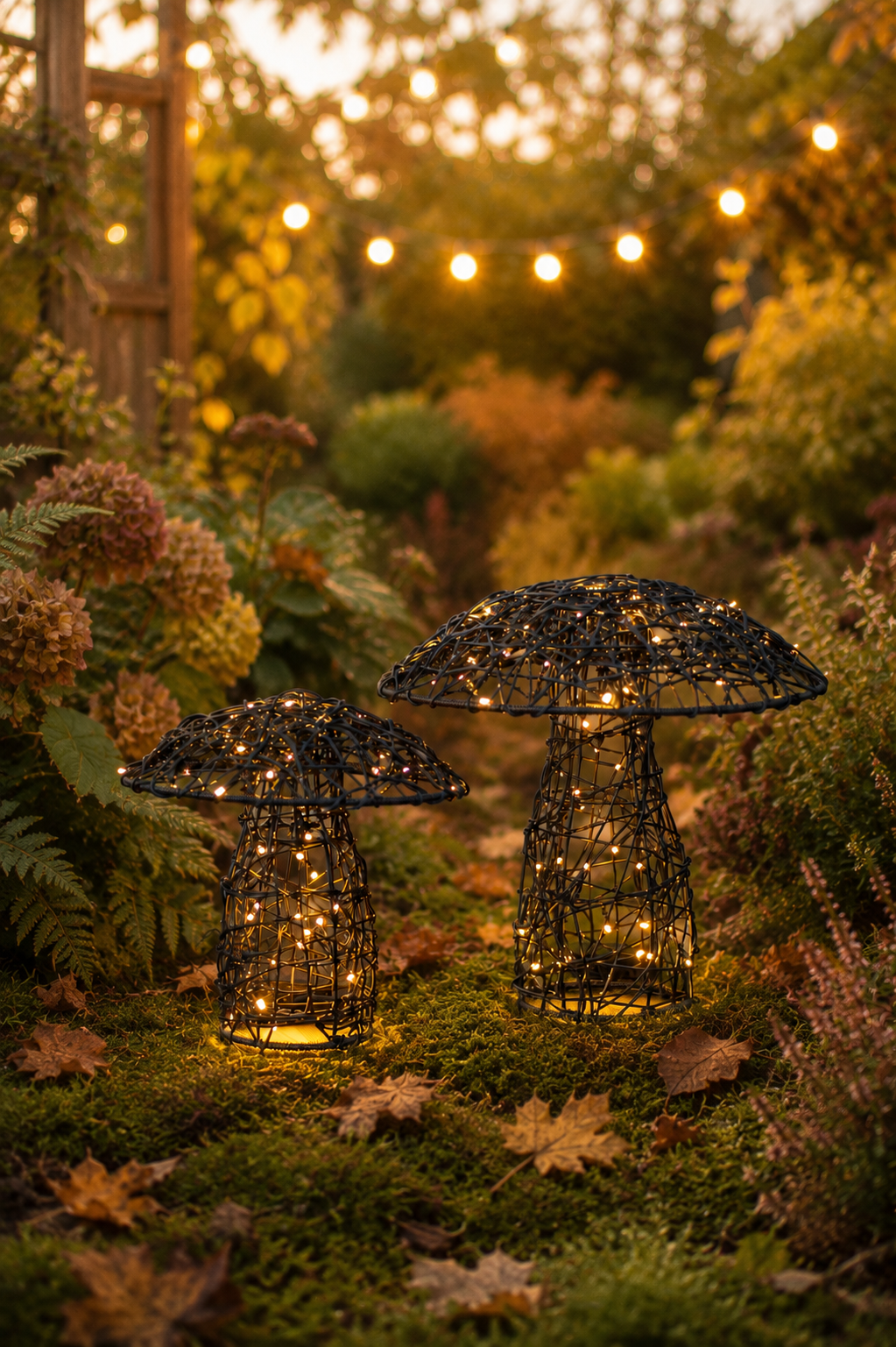 Lamp - Mushroom - Outdoor decoration - Battery-powered - Timer - 27x26 cm - 9