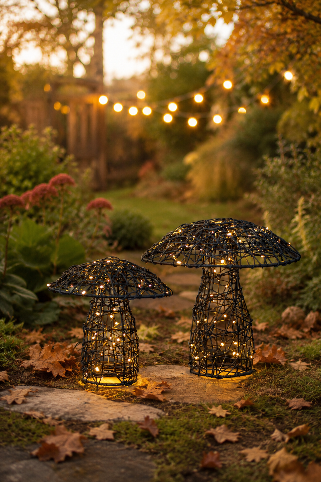 Lamp - Mushroom - Outdoor decoration - Battery-powered - Timer - 37x34 cm - 10