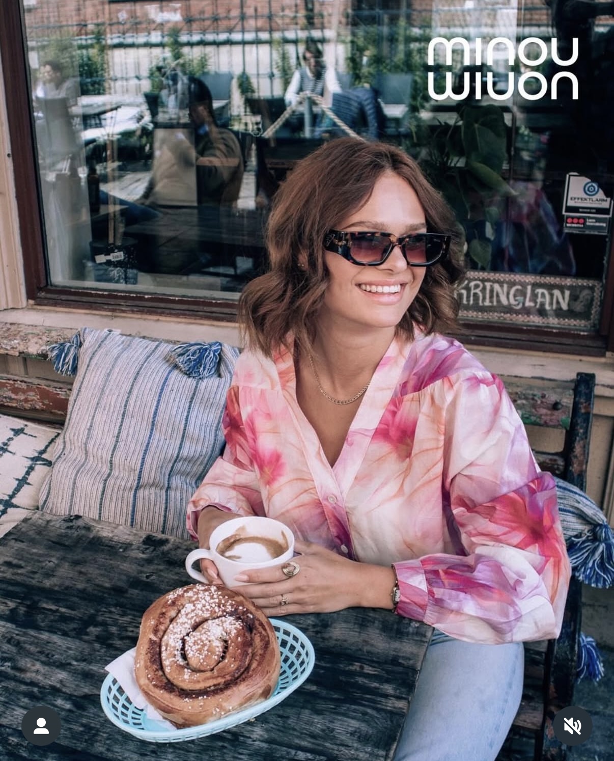 Blus Print V-neck - Minou Minou