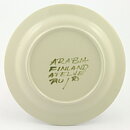  Raija Uosikkinen (1960s) Three Studio Plates with Green/Yellow Decor 20 cm