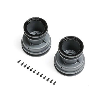 LOSI MT Wheel, Black Beadlock, Light Grey (2): Mini LMT