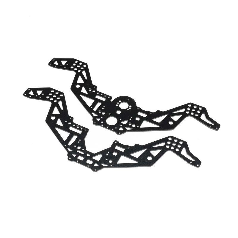 LOSI Chassis Plate Set V2, Black: Mini LMT Megalodon