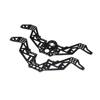 LOSI Chassis Plate Set V2, Black: Mini LMT Megalodon