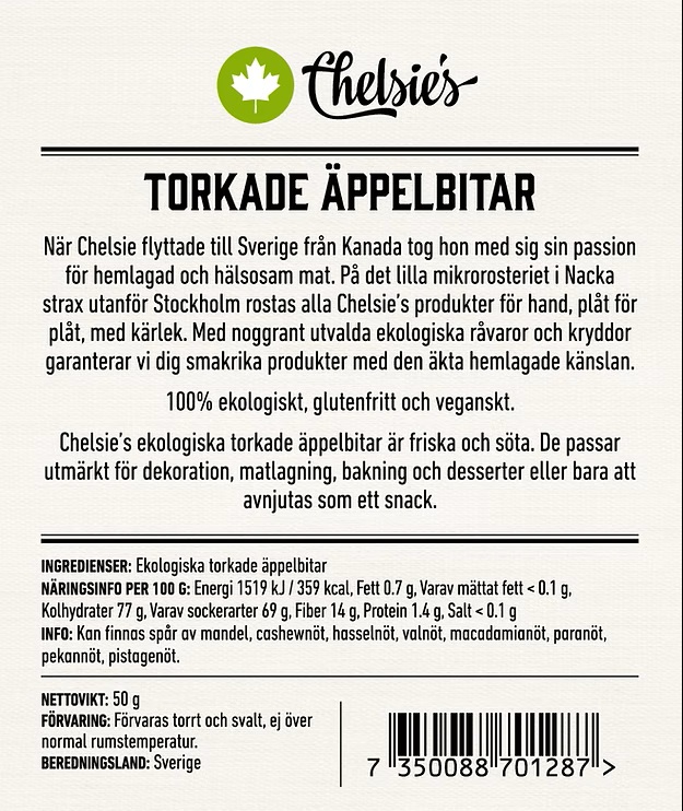 Äppelbitar 50 g x8, EKO - 2