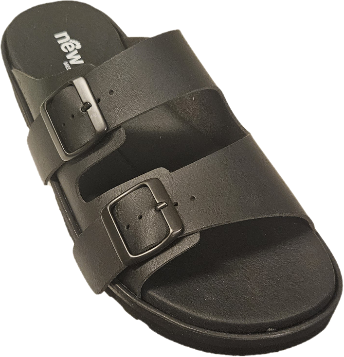New Feet 201‑49‑610 Sandal Black – Extra bred slip‑in med hålfotsstöd - 3