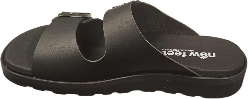 New Feet 201‑49‑610 Sandal Black – Extra bred slip‑in med hålfotsstöd - 2
