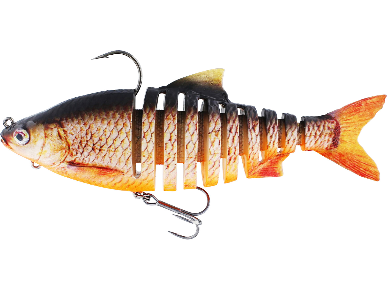 Westins ricky the roach multi jointed swimbait is ready to fish, fully rigged with hook and weight ready to be fished