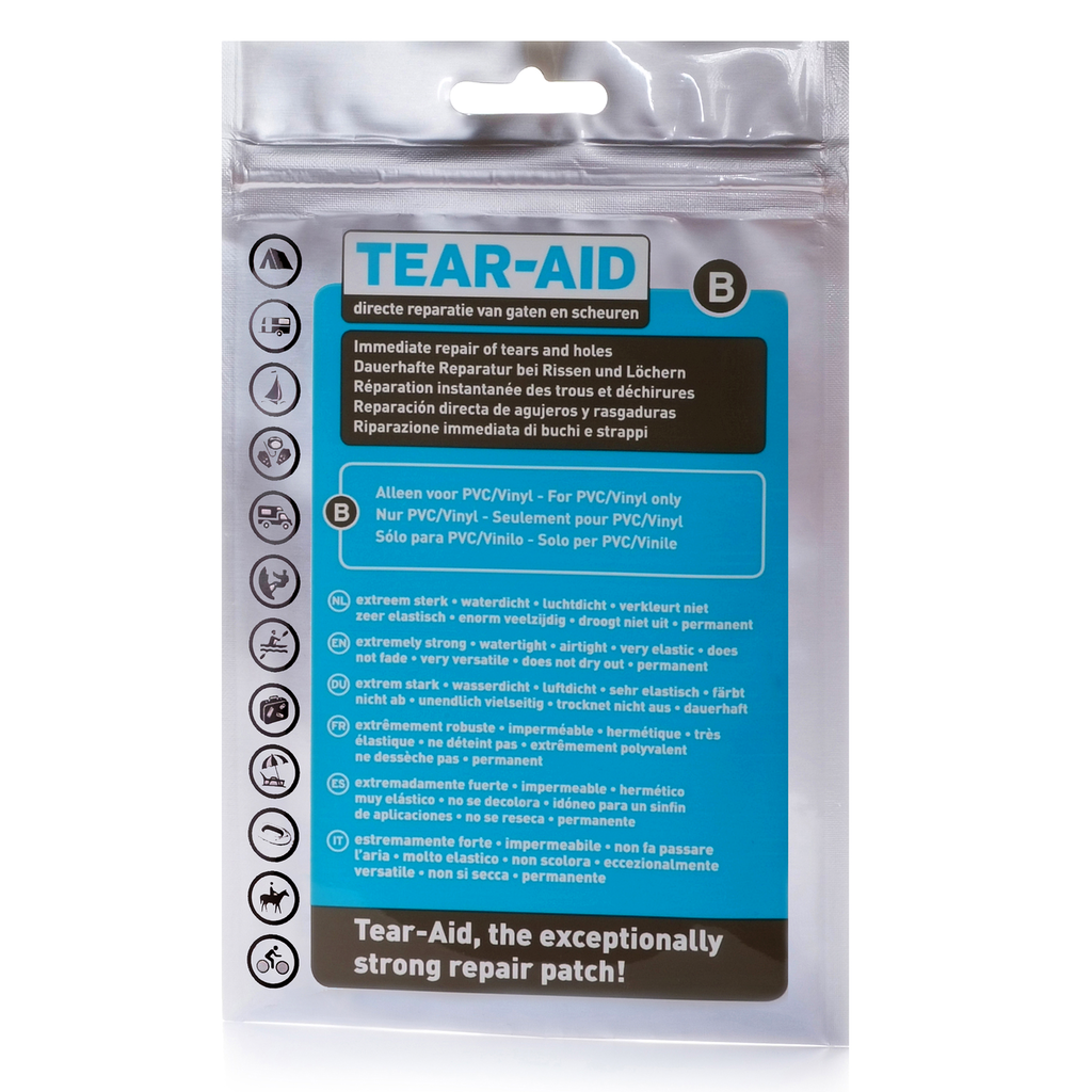 Tear-Aid Typ B Reparationslapp för PVC/Vinyl  7,6 x 30cm
