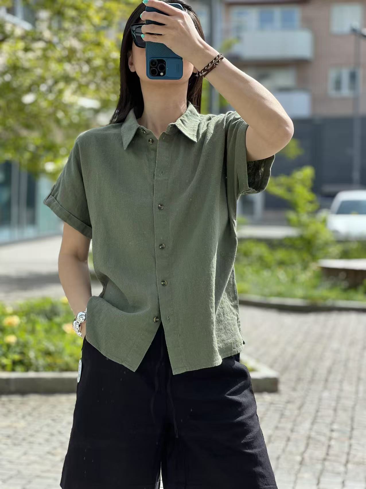 FREE/QUENT Lava Short Sleeved Shirt Green - 7