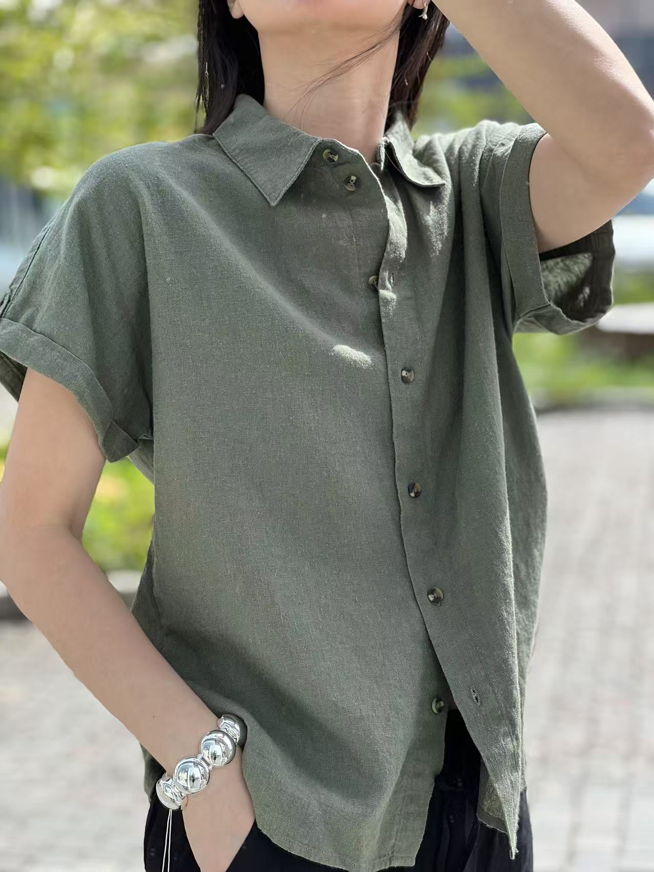 FREE/QUENT Lava Short Sleeved Shirt Green - 6