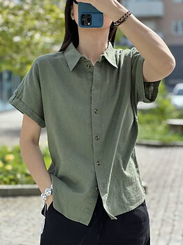 FREE/QUENT Lava Short Sleeved Shirt Green