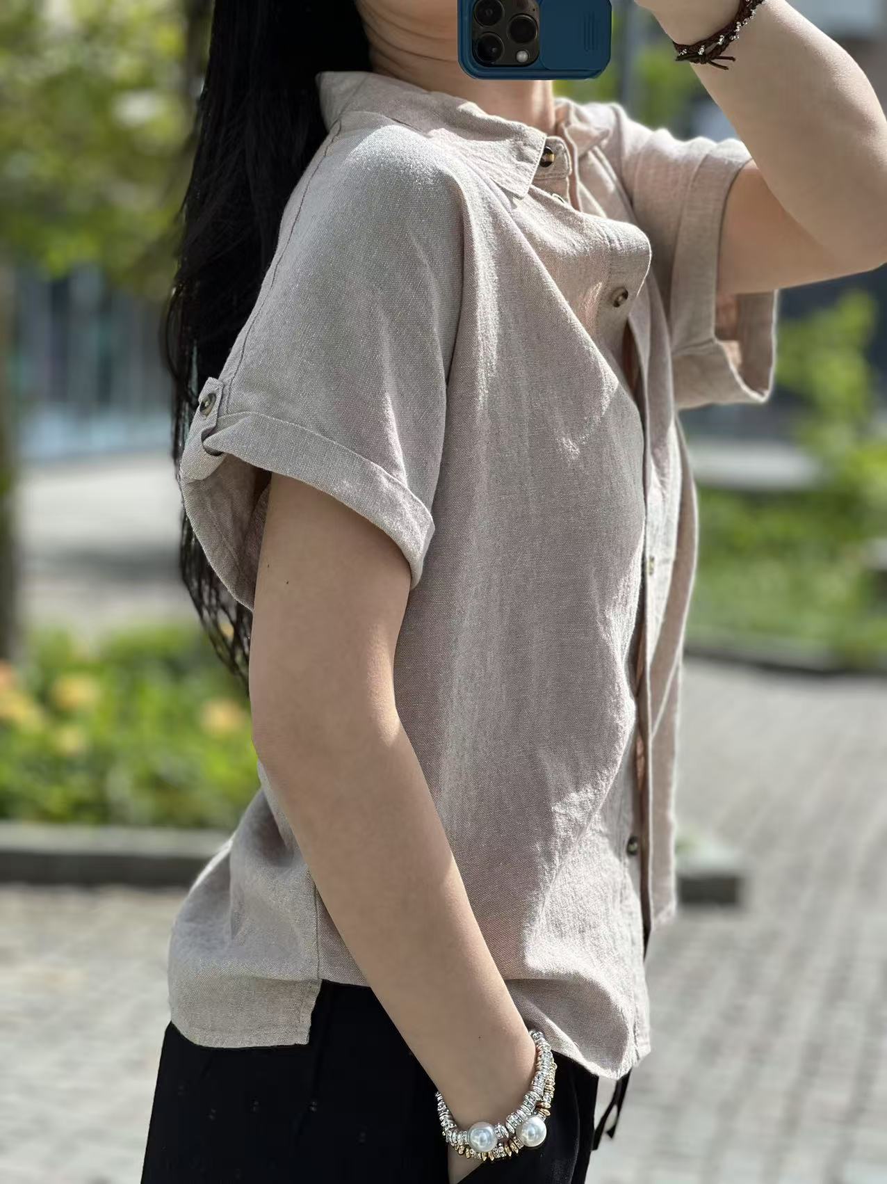 FREE/QUENT Lava Short Sleeved Shirt Sand Mel. - 3
