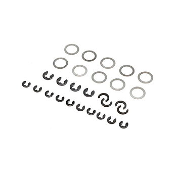 LOSI E-Clip and Shim Set: Mini LMT