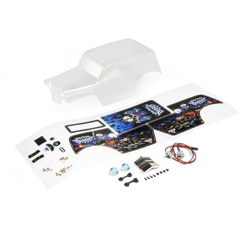 LOSI Body Set, Son Uva Digger, Clear: Mini LMT